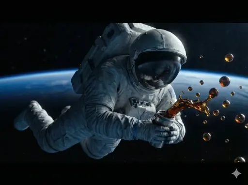 A high-detail, cinematic shot of an astronaut floating in outer space with the E...