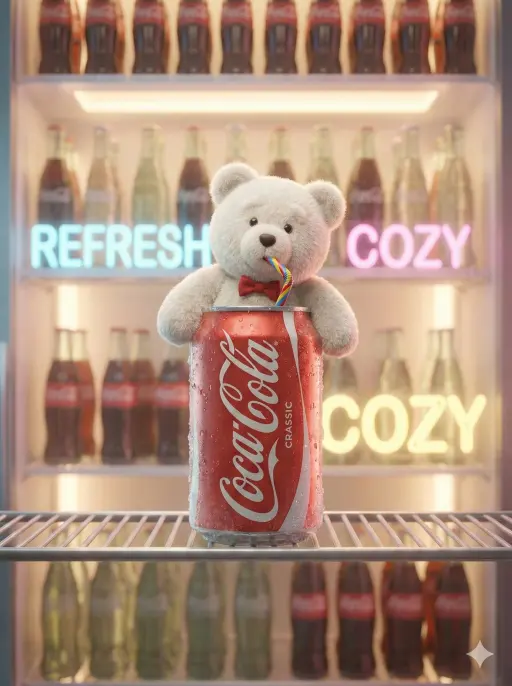Una scena fantasy brandizzata, cinematografica e carina, con un'adorabile mascot...