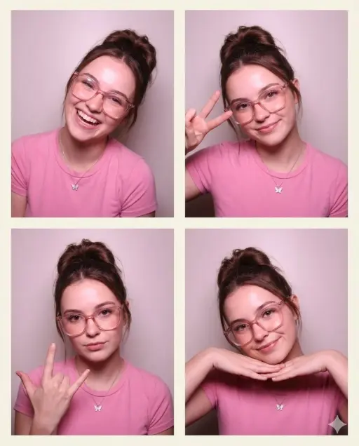 { "image_request": { "format": "4-Panel-Collage", "style": "Realistisches Porträ...