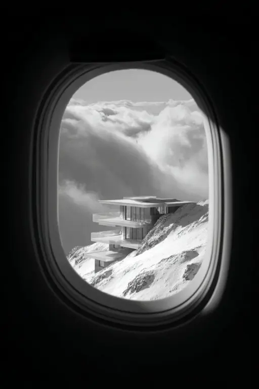 a window looking out an airplane and you can see a 4k image of a futuistic, very...