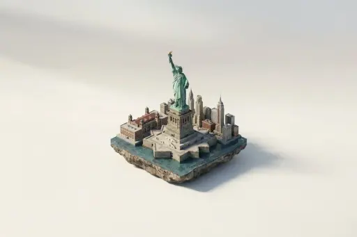A miniature isometric architectural diorama of [LANDMARK NAME], accurately refle...
