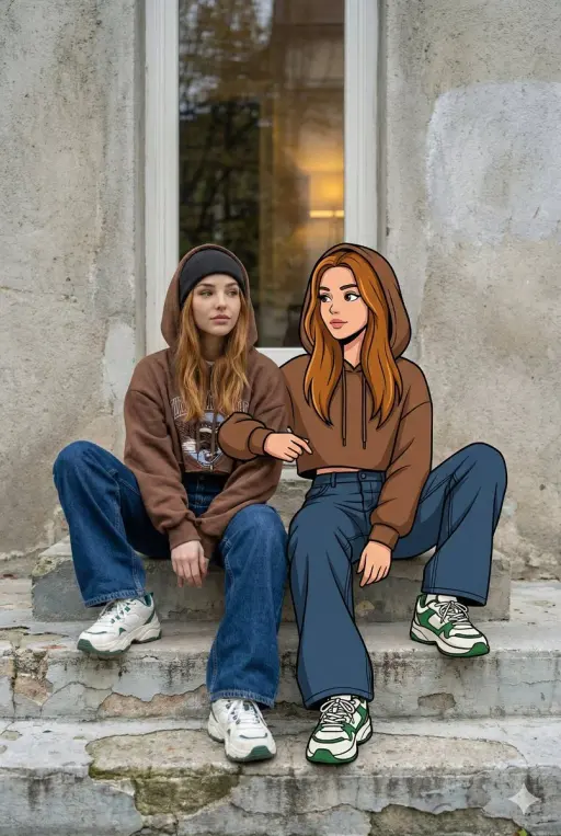 Transform the uploaded image into an ultra-high-resolution mixed-reality street...