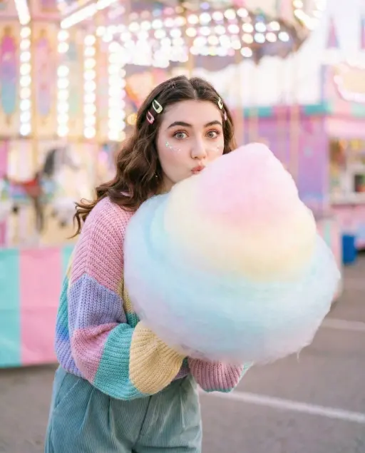 • Concept: Cozy-sweet editorial, face preserved, playful-soft realism. • Story:...
