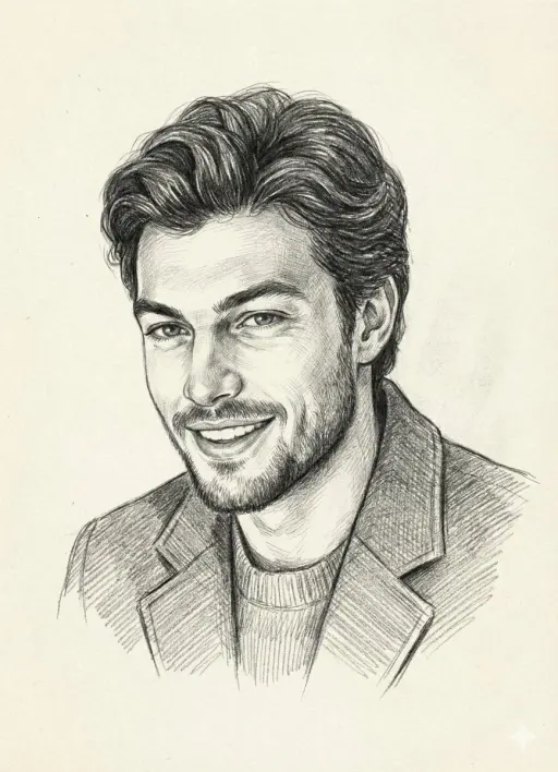Create a highly detailed pencil sketch portrait on paper of the uploaded face. K...