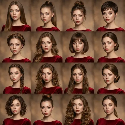 Un collage fotografico di alta qualità che mostra la stessa persona con tratti f...