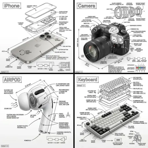 Crea un'immagine infografica di [OBJECT], combinando una fotografia realistica o...