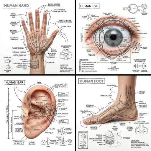 Crea un'immagine infografica di [BODY PART], combinando una fotografia realistic...