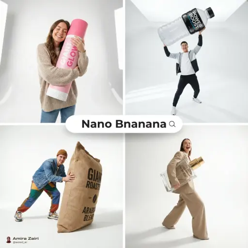 [person], [pose], prodotto oversize nell'immagine allegata come oggetto protagon...