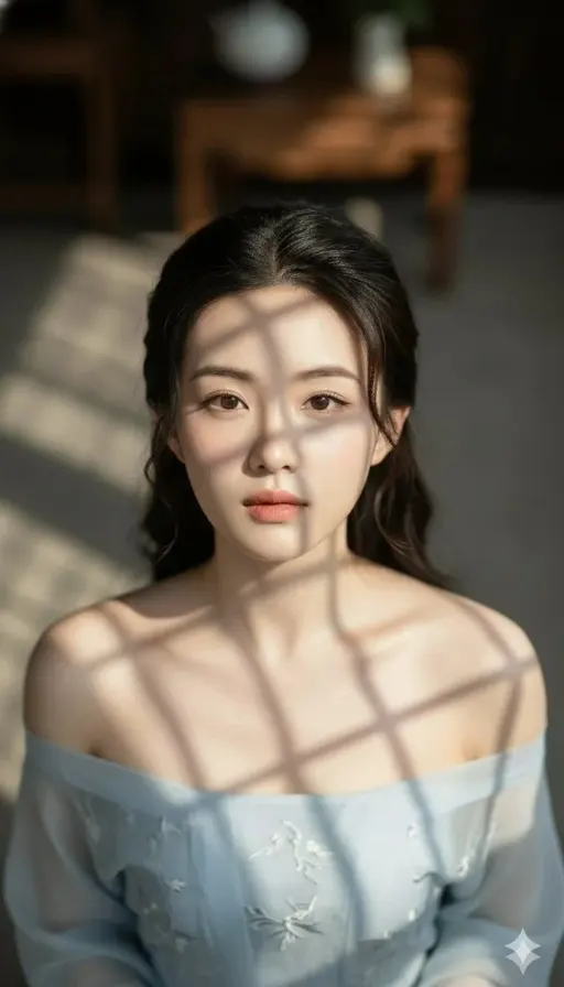 High-fashion cinematic surrealism. A top-down, 90-degree overhead shot of the wo...