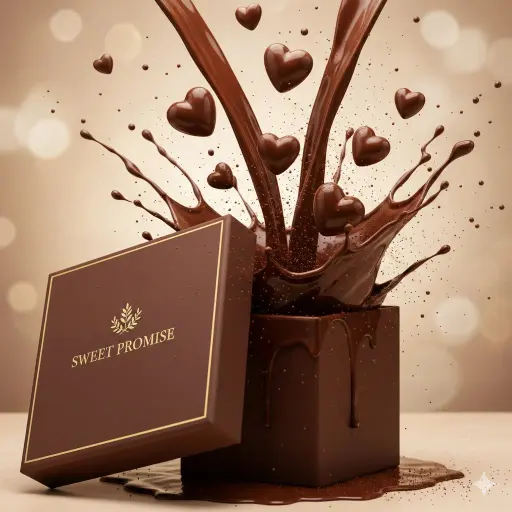 A slow, sensual luxury chocolate commercial shot in ultra-high definition. The s...