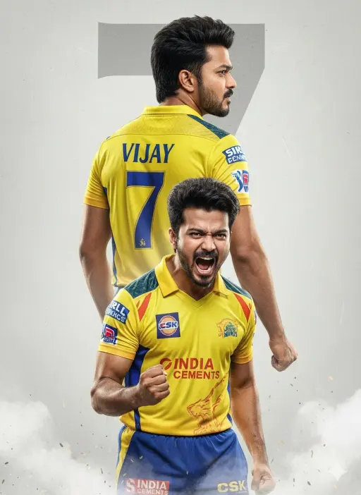 An ultra-realistic cinematic cricket poster featuring a young Indian male cricke...