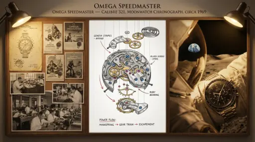 Un pannello di documentazione di un maestro orologiaio per [TIMEPIECE] — [MANUFA...