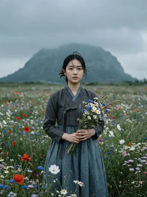 Ultra-realistic ritratto cinematografico di una giovane donna asiatica dell'Est...