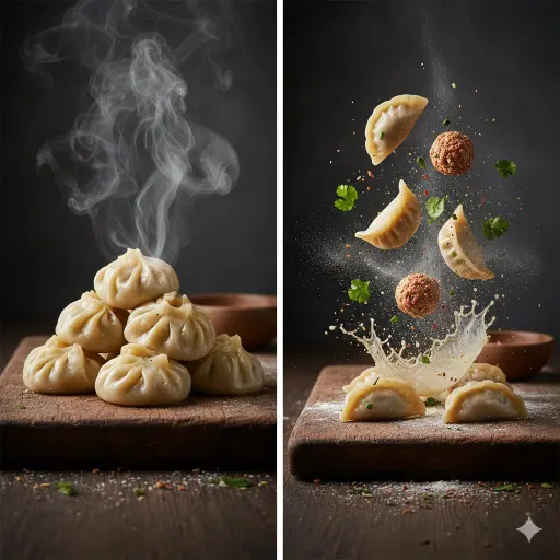 { The Cinematic Momo Duo Subject & Scene * Finished Dish: Gnocchi (momo) appena...