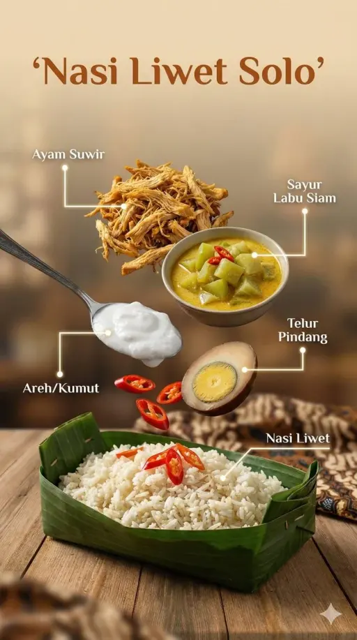 Ultra-realistic cinematic food photography di un piatto tradizionale indonesiano...