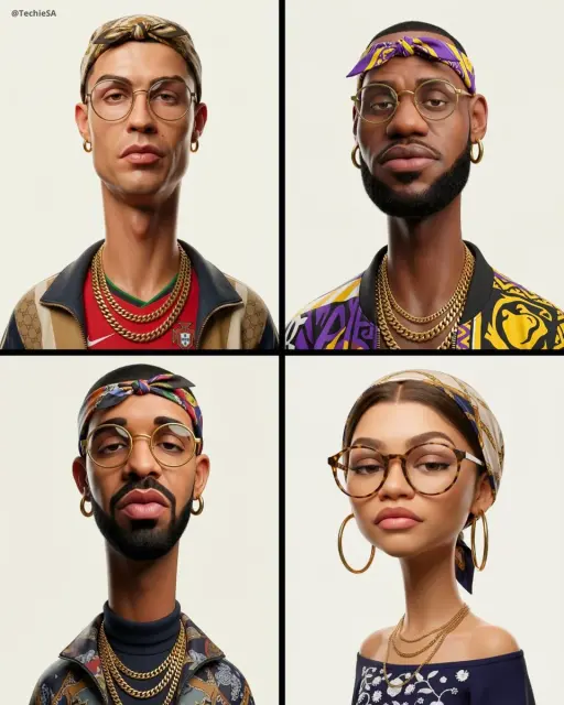 Create an exaggerated stylized 3D caricature character portrait with strong inte...