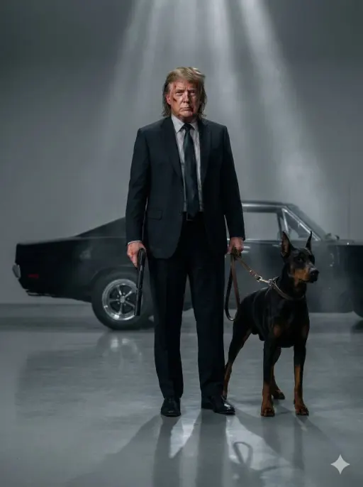 Full body cinematic shot of the person in the uploaded image as a hitman in a ta...