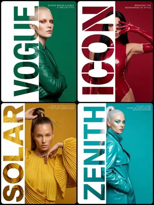 Style & Composition: High-fashion editorial typography poster with a strict 1:2...