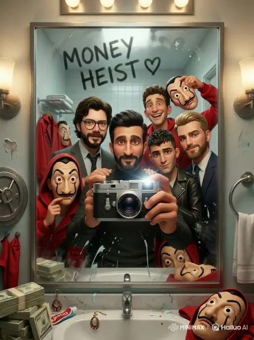 { "items": [ { "prompt": "Scena di selfie allo specchio cinematografico ispirata...