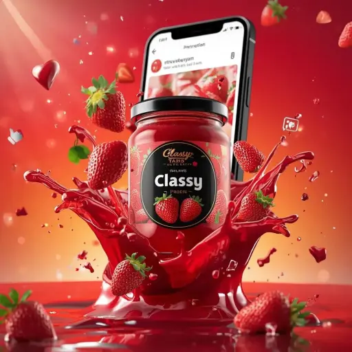 Ultra-realistic scena pubblicitaria commerciale di un prodotto alimentare con un...