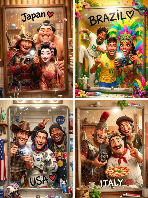 High-quality stylized 3D CGI Pixar-style render, vertical 3:4 composition, three...