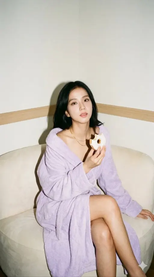 A photorealistic, highly detailed amateur snapshot of Blackpink's Jisoo. It is a...