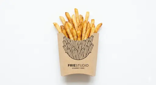 minimal studio shot on pure white background, real [Food Name] emerging from a p...