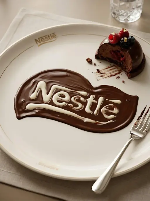 Transform the uploaded logo into a realistic dessert scene where the logo silhou...