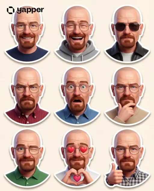Create a premium Pixar-style 3D character sticker set that is clearly recognizab...