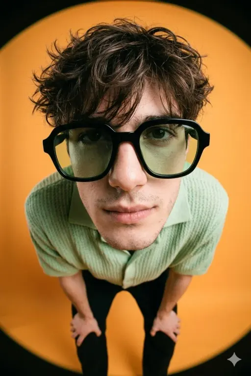 Create a A high-fashion editorial image of a young man, of the person from the u...