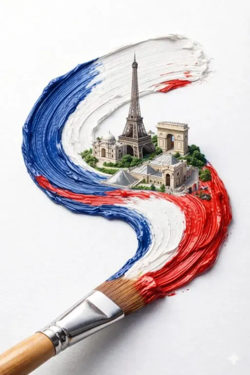 A hyper-realistic macro shot of a paintbrush creating a thick textured paint str...