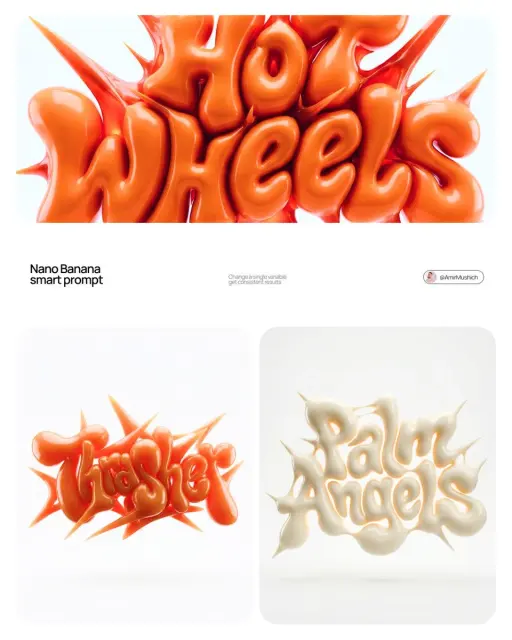 [BRAND NAME] | [COLOR] Act as a 3D Type Designer and CGI Artist working at the i...