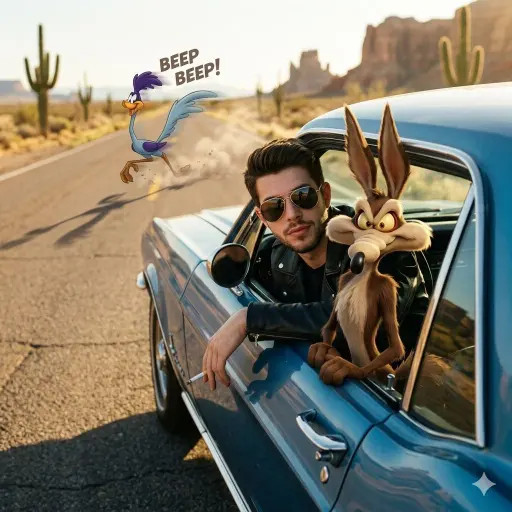 A stylish young man wearing a black leather jacket and aviator sunglasses leans...