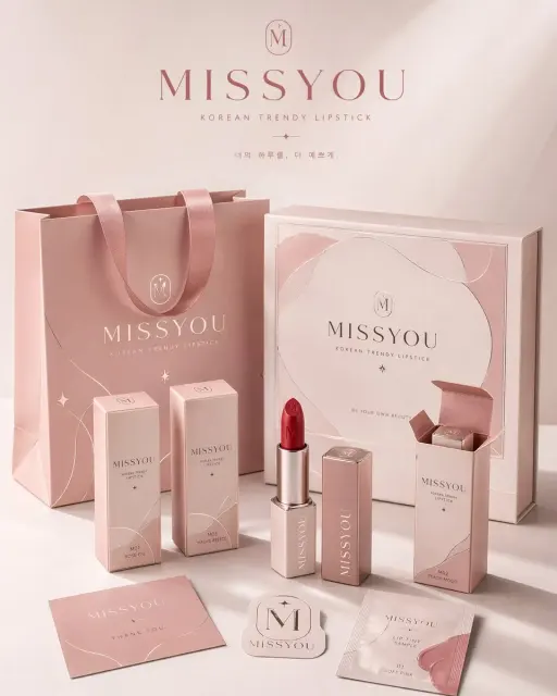 Please create a high-aesthetic, high-completion 'Brand Packaging System Display'...