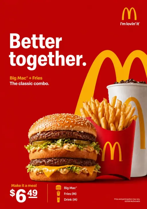 Create a clean, high-quality McDonald’s advertisement. Use a bold red brand colo...