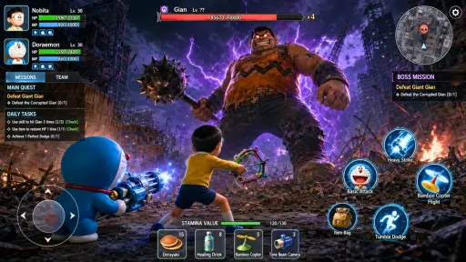 A high-resolution, photorealistic 3D action RPG mobile game screenshot of an epi...