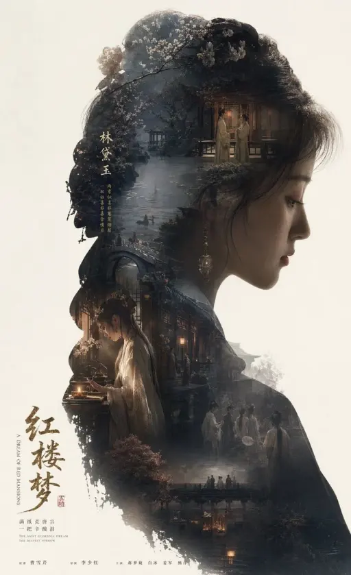 Automatically generate a collectible epic narrative poster based on [红楼梦], A lar...