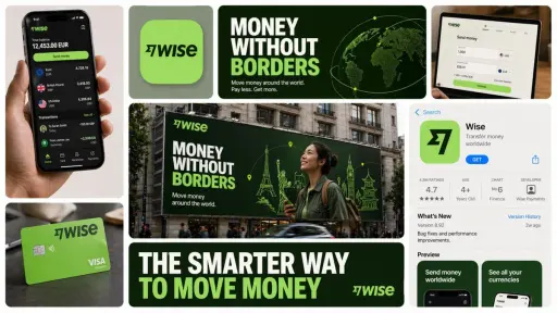 Create a 16:9 horizontal bento-grid brand collage for [BRAND NAME] in a polished...