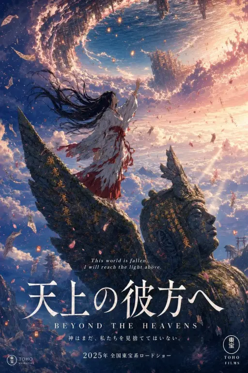A stunning anime theatrical movie poster in portrait format. Studio Ghibli meets...