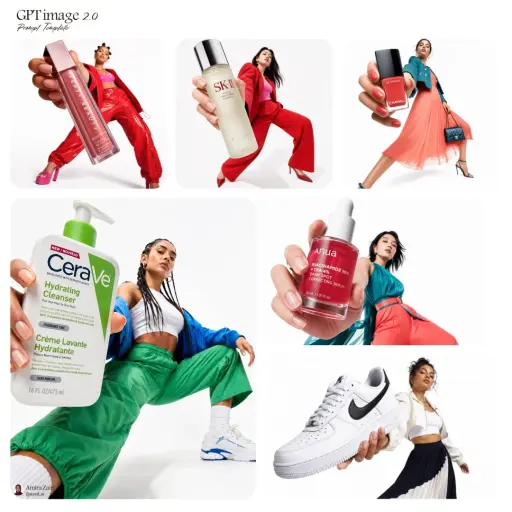 Fotografia di campagna moda dal basso verso l'alto di una modella sicura che tie...