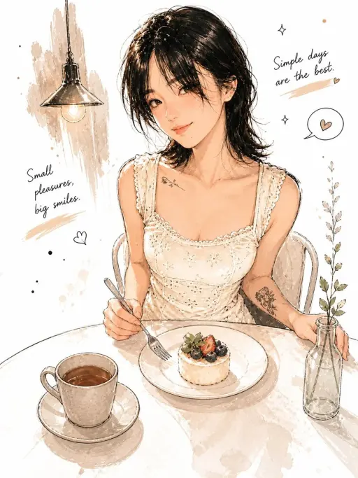 { "style": "illustrazione minimalista a inchiostro e acquerello, realismo anime...