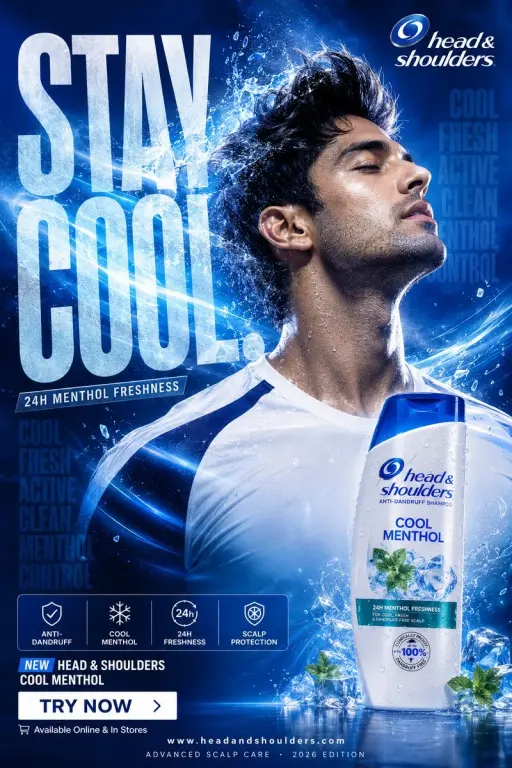FORMATO: 4:5 verticale poster iper-commerciale per campagna anti-forfora, risolu...
