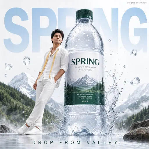 { "items": [ { "prompt": "Un manifesto pubblicitario di acqua minerale premium c...